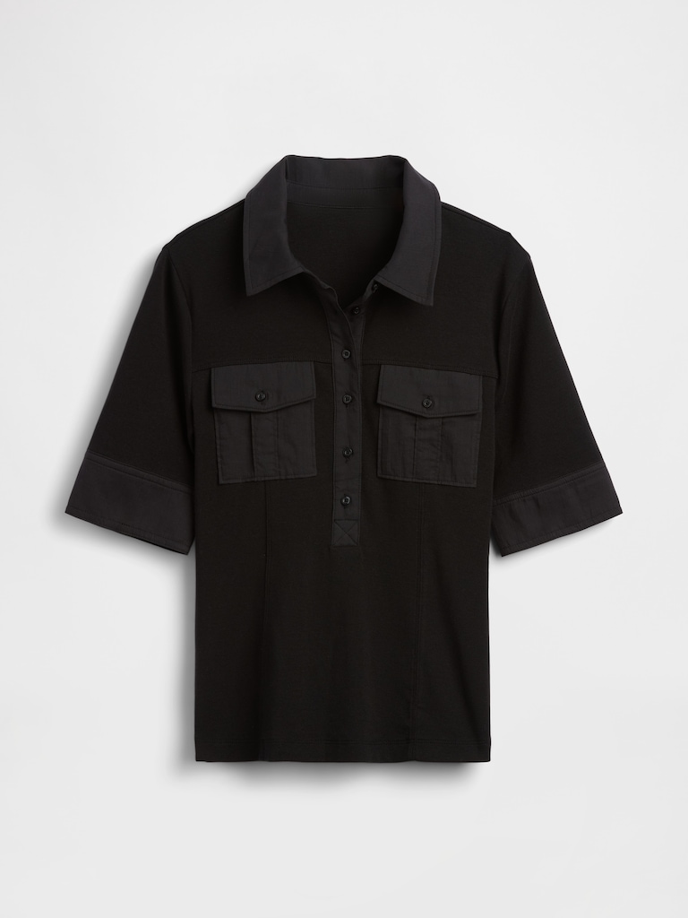 Modern Elbow-Sleeve Utility T-Shirt