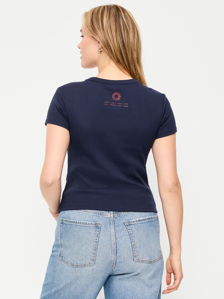 T-shirt moulant à imprimé