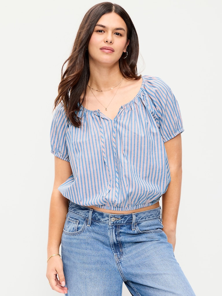 Short-Sleeve Bubble Top