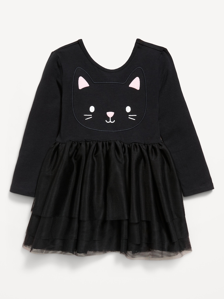 Long-Sleeve Halloween Tutu Dress for Toddler Girls