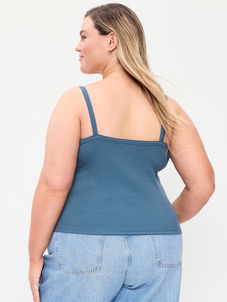 Button-Front Cami Tank Top