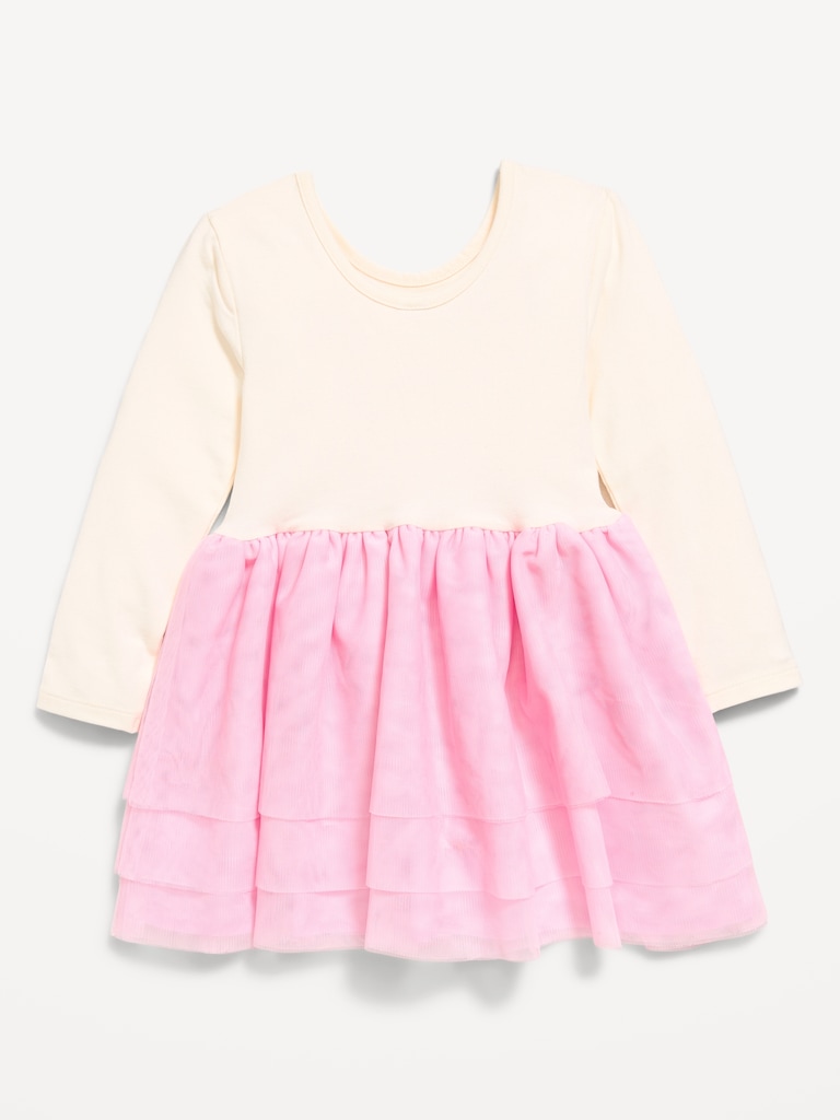 Long-Sleeve Graphic Tutu Dress for Toddler Girls