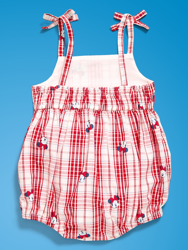 Old Navy x Disney Minnie Mouse Sleeveless Tie-Strap Plaid Romper for Baby