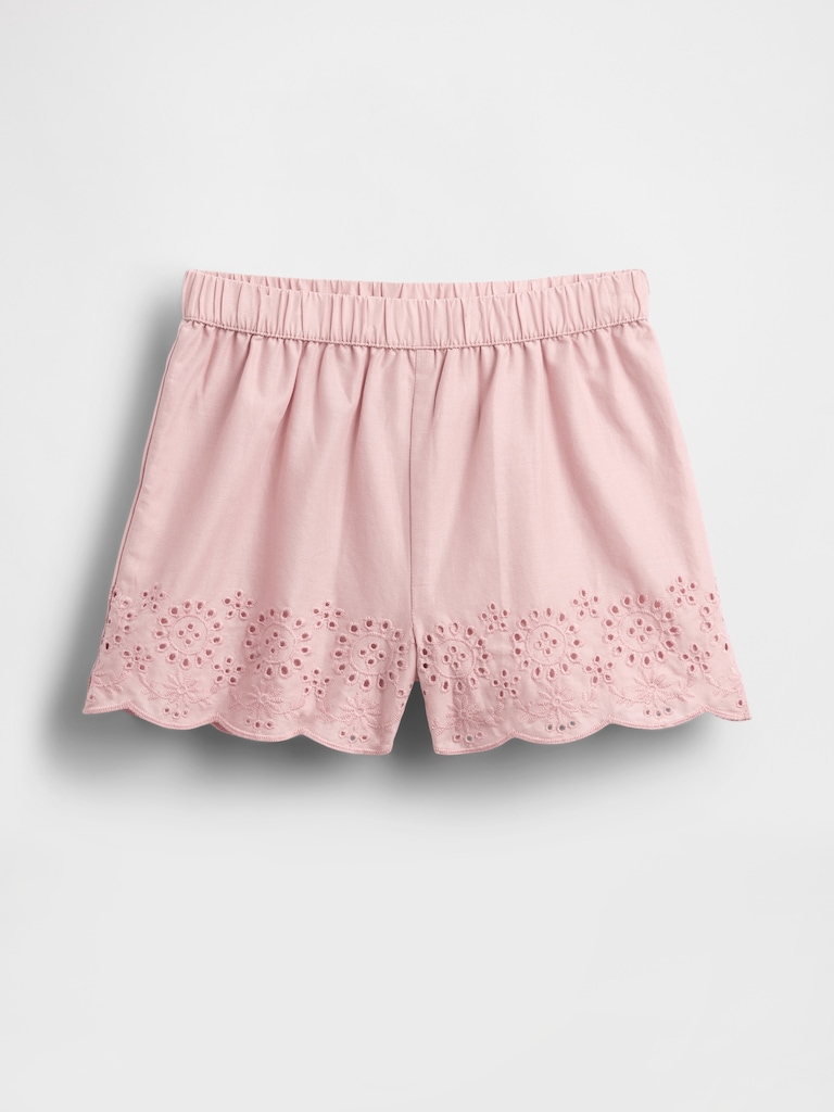 Baby & Toddler Eyelet Hem Pull-On Shorts