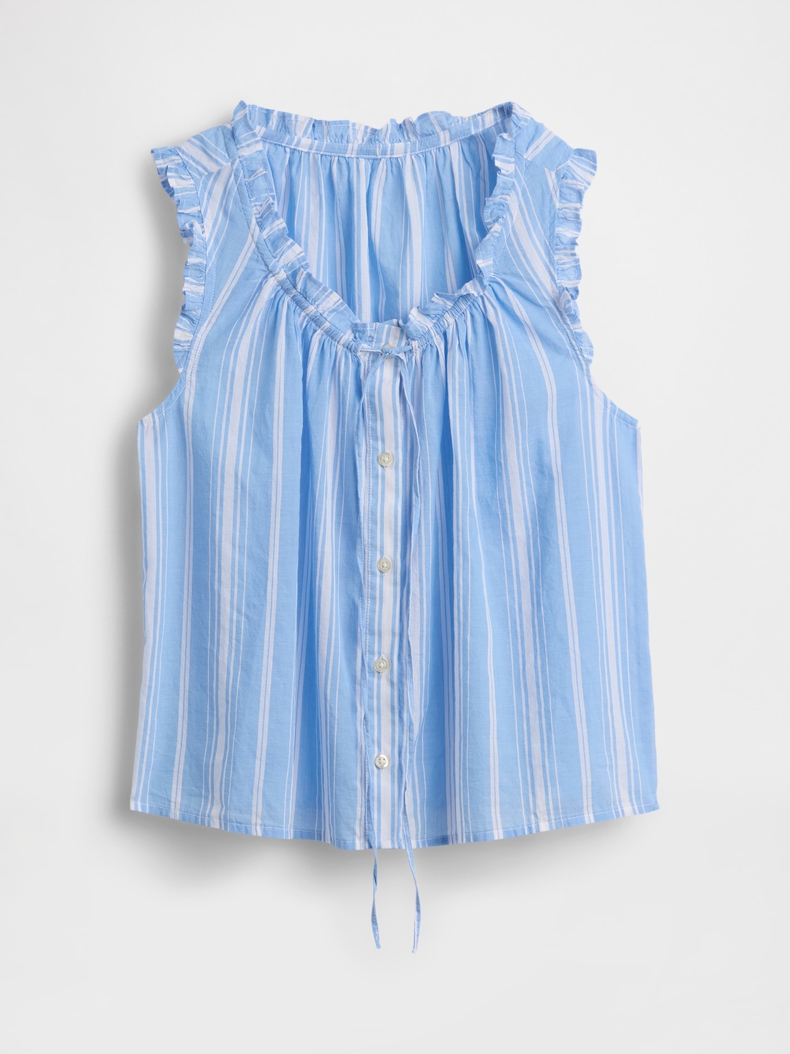 Relaxed Sleeveless Tie-Neck Top