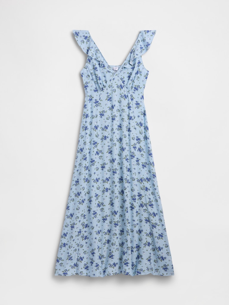Ruffle V-Neck Maxi Dress