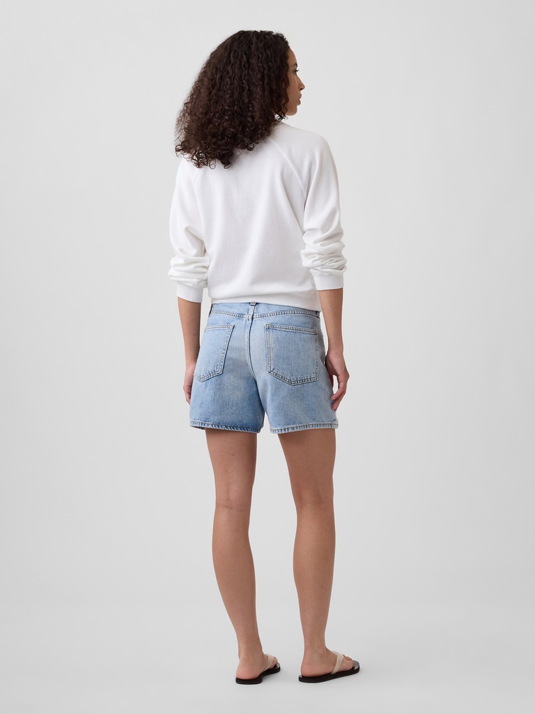 SuperSoft Drawstring Denim Midi Shorts
