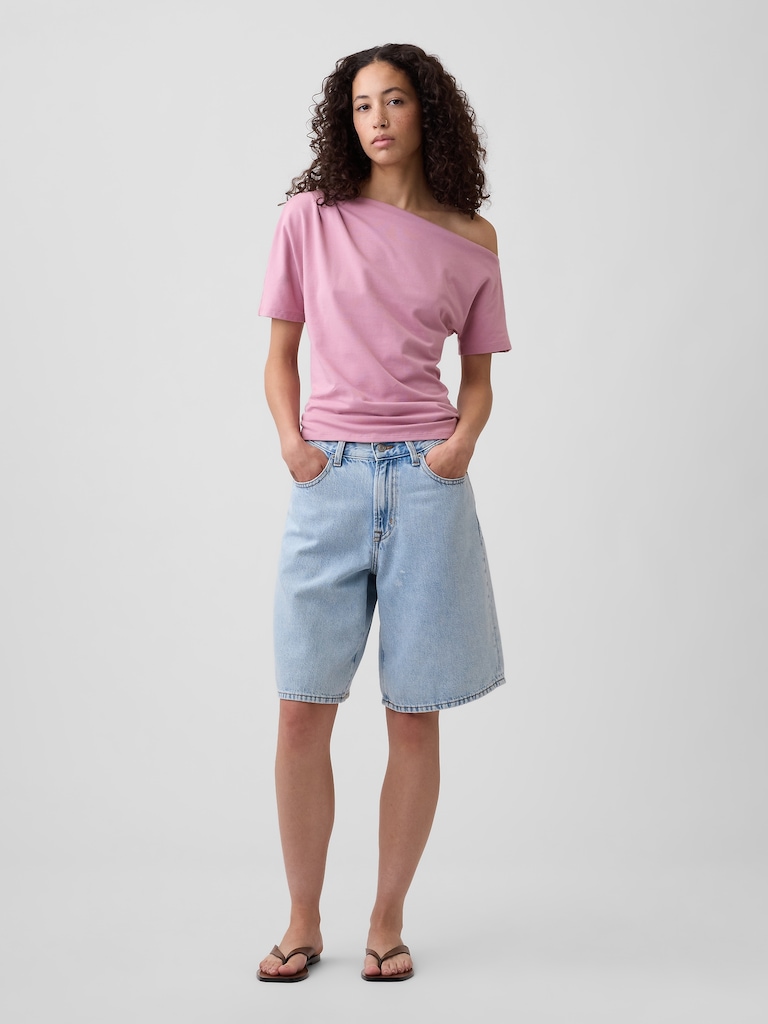 Stretch Jersey One-Shoulder Top