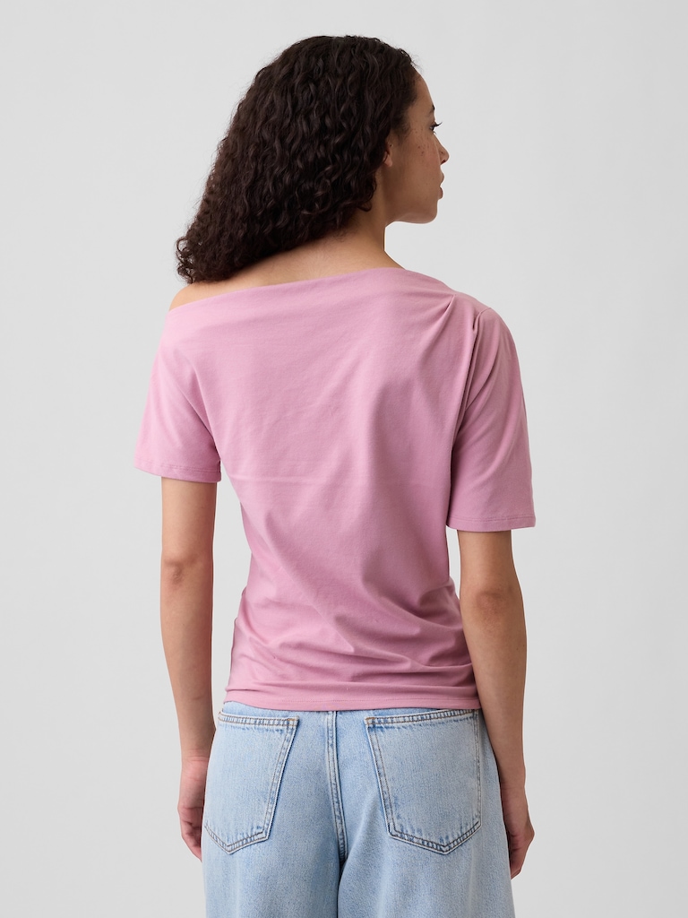 Stretch Jersey One-Shoulder Top