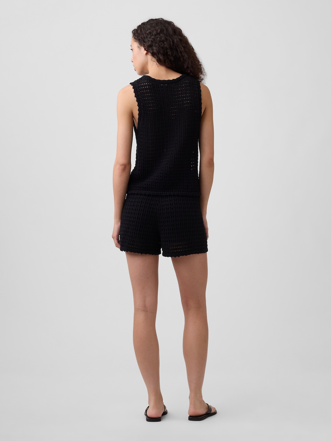 Relaxed Pull-On Crochet Sweater Shorts