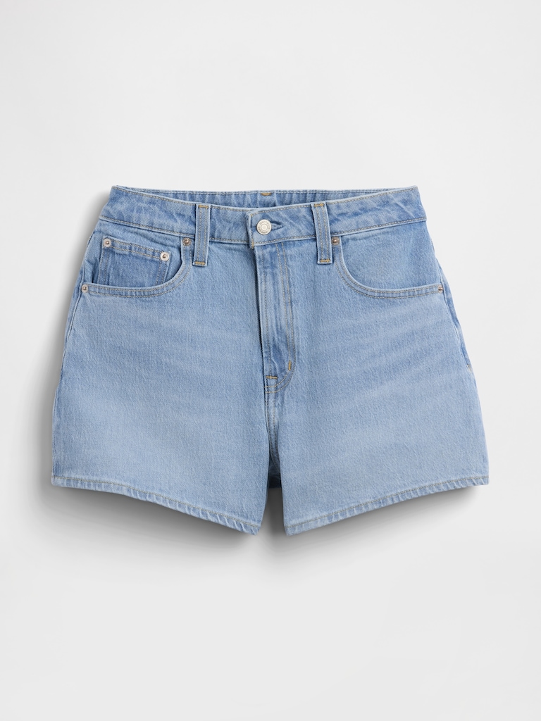 3.5" High Rise Relaxed Straight Denim Shorts