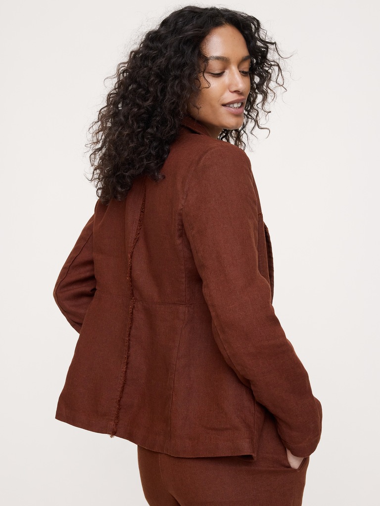 Fringe Linen Blazer