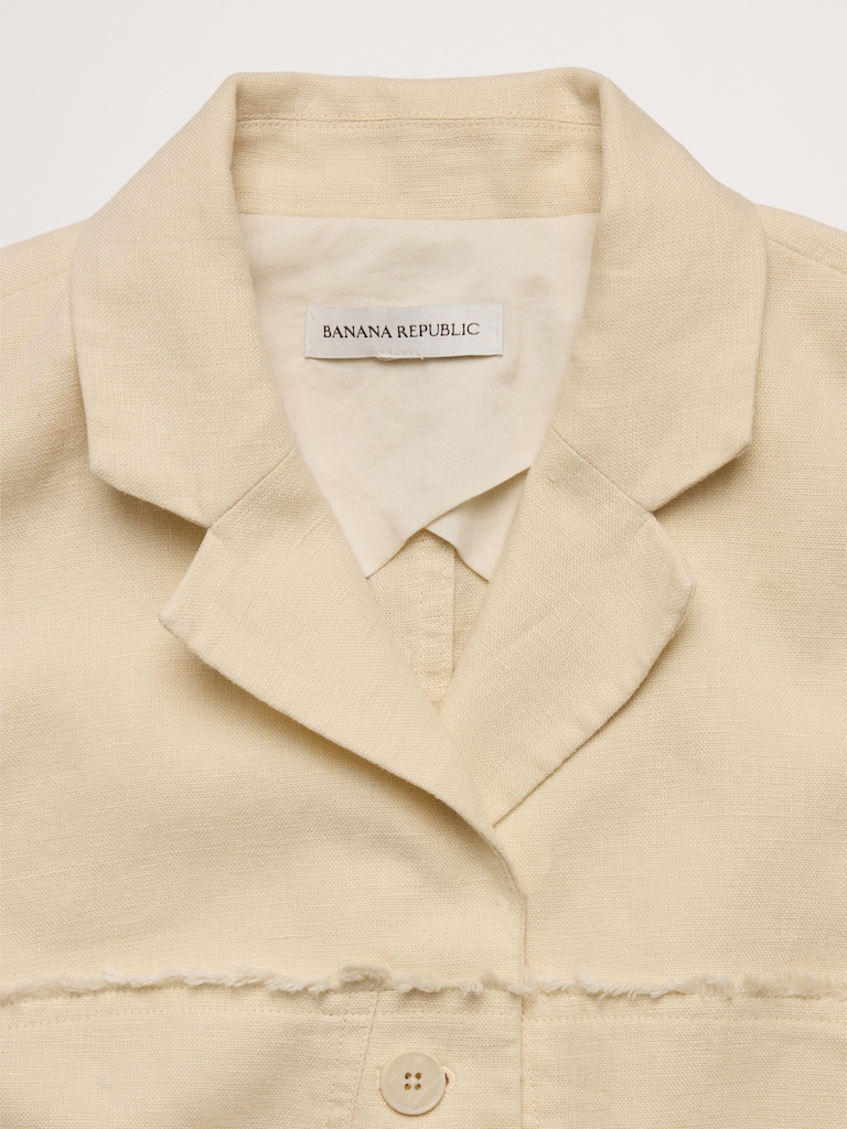 Fringe Linen Blazer