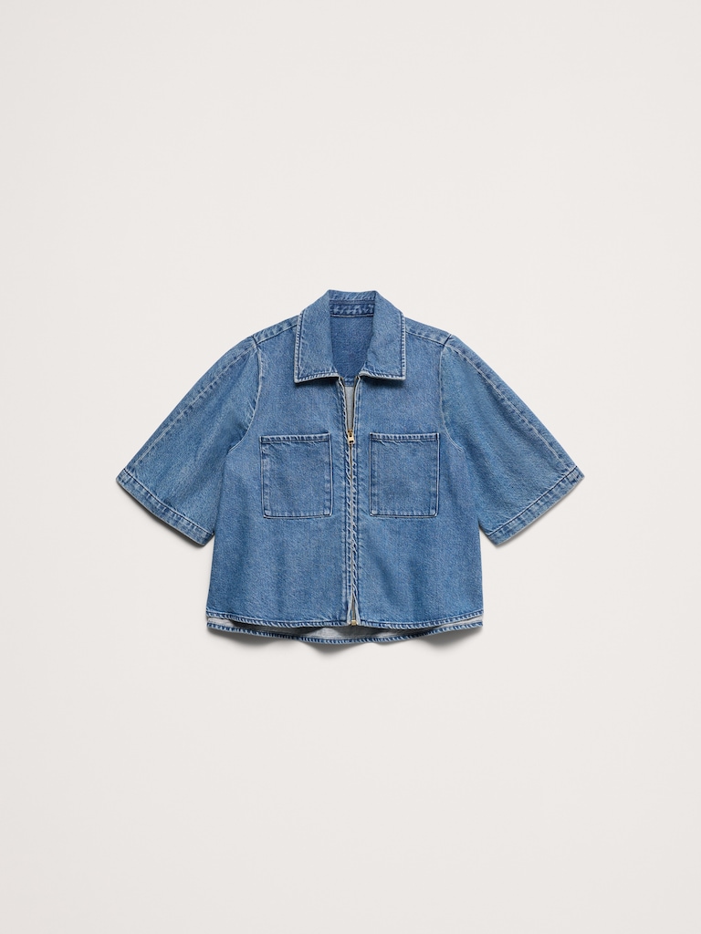 Denim Flare-Sleeve Jacket