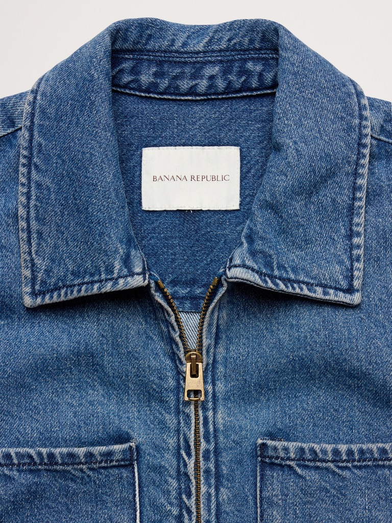 Denim Flare-Sleeve Jacket