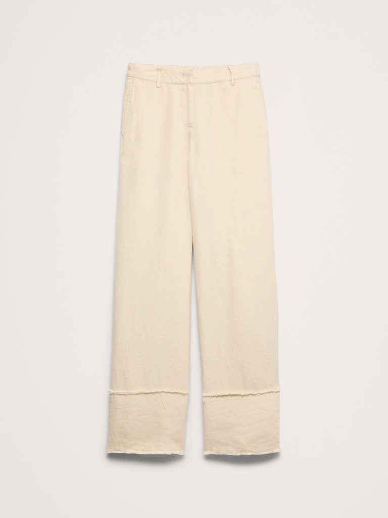 The Everyday Wide-Leg Pant in Fringe-Hem Linen