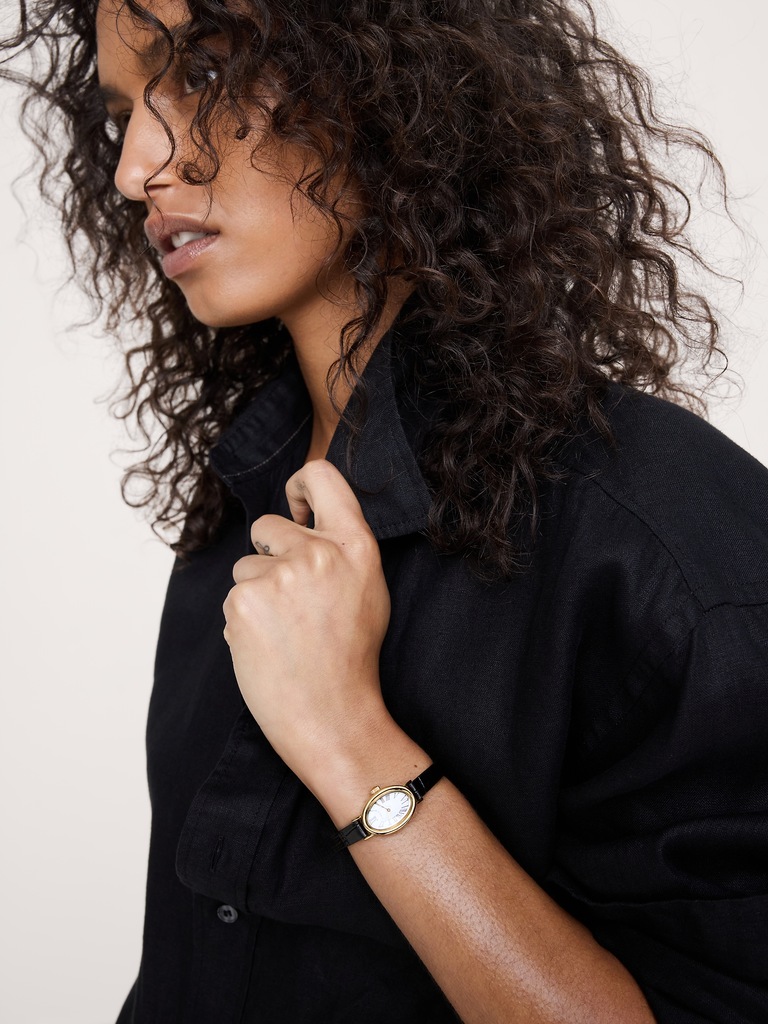 Cavatina Watch with Leather Strap by Timex