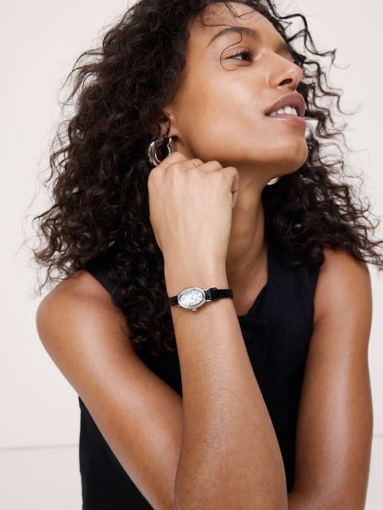 Cavatina Watch with Leather Strap by Timex