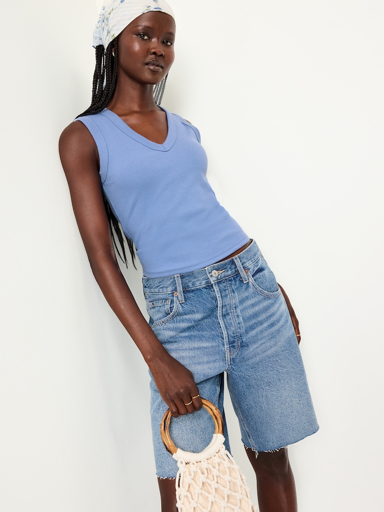 Snug Crop V-Neck Tank Top