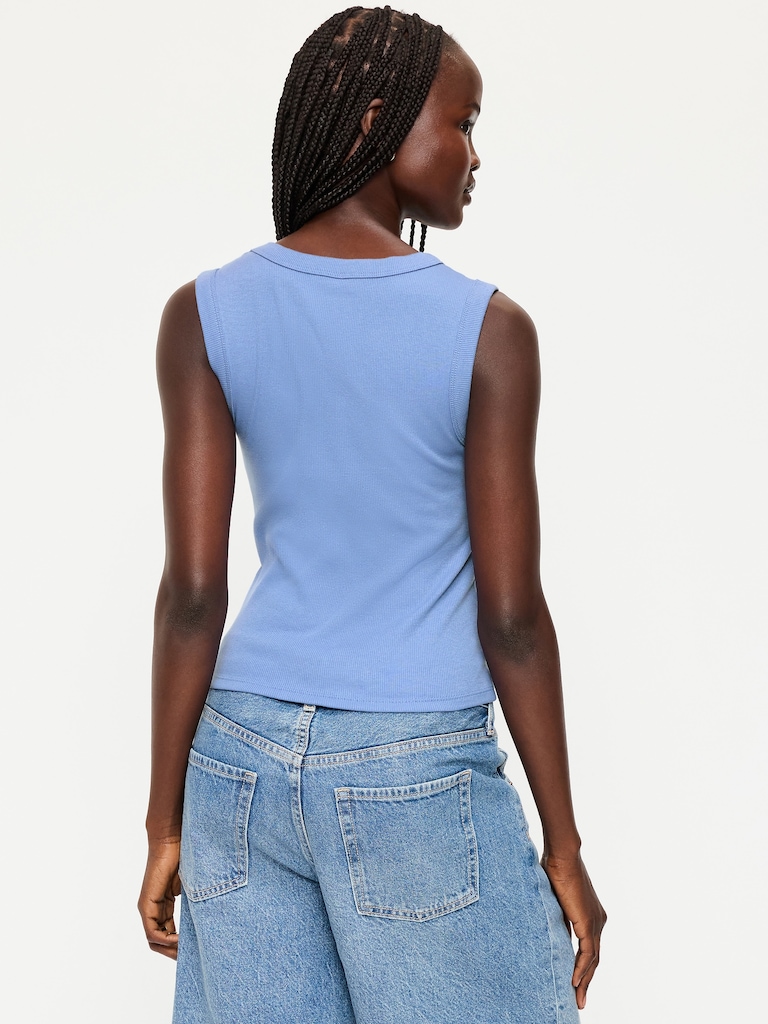 Snug Crop V-Neck Tank Top
