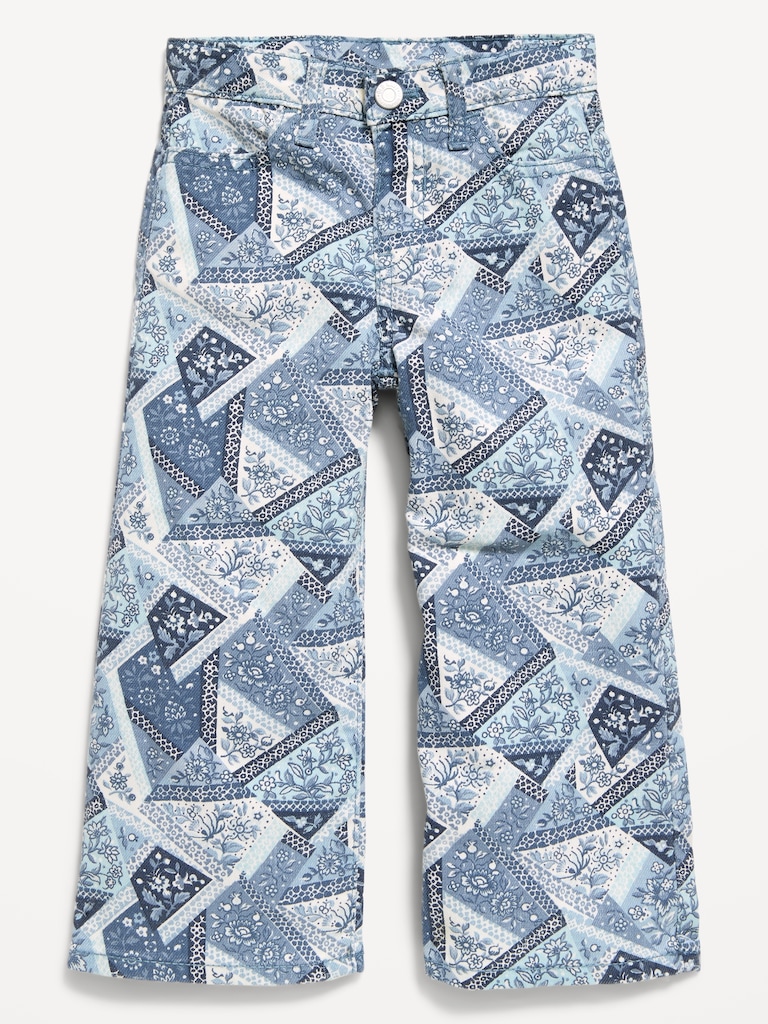Printed Super Baggy Wide-Leg Jeans for Toddler Girls