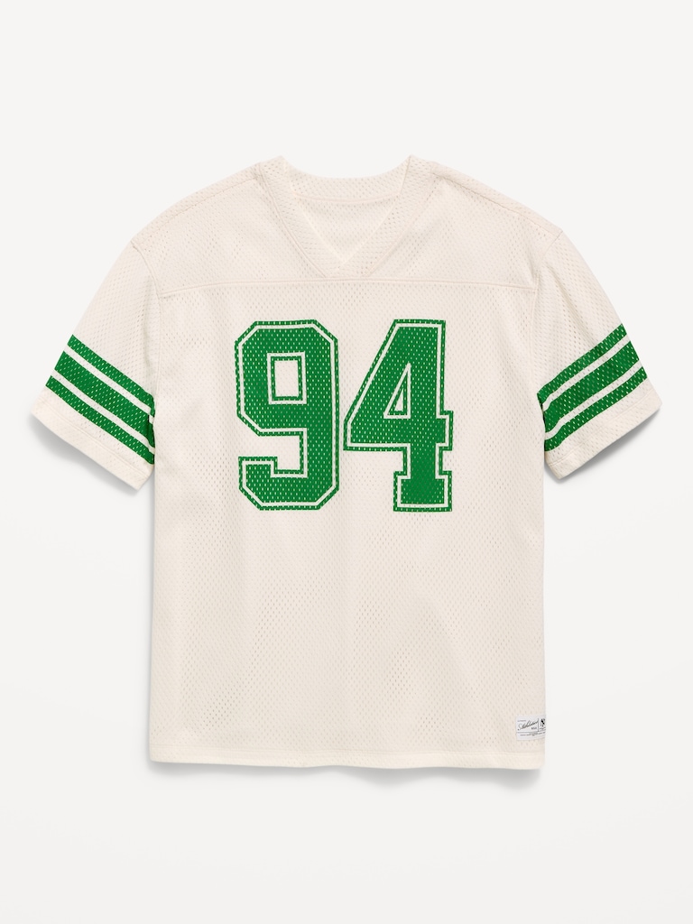 Oversized Mesh Graphic Football T-Shirt for Boys