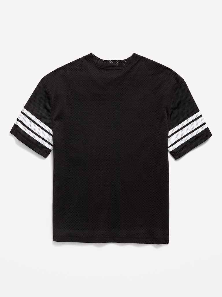 Oversized Mesh Graphic Football T-Shirt for Boys