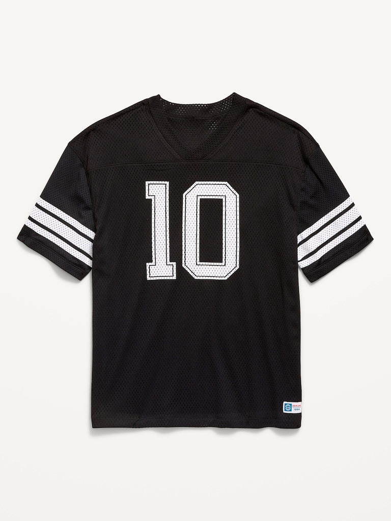 Oversized Mesh Graphic Football T-Shirt for Boys