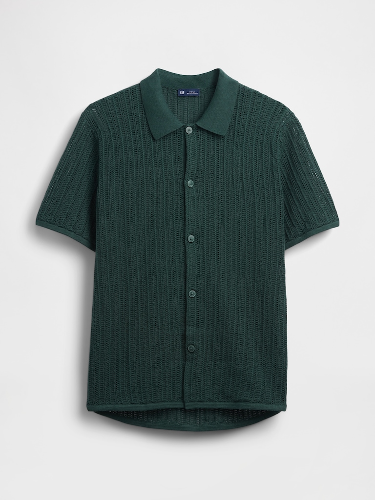 Textured Relaxed Sweater Shirt