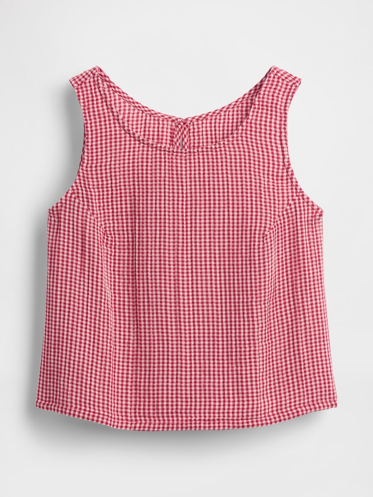 Cotton Gauze Racer Shell Tank Top