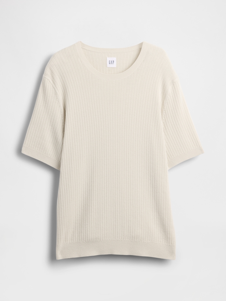 Ribbed Crewneck Sweater T-Shirt