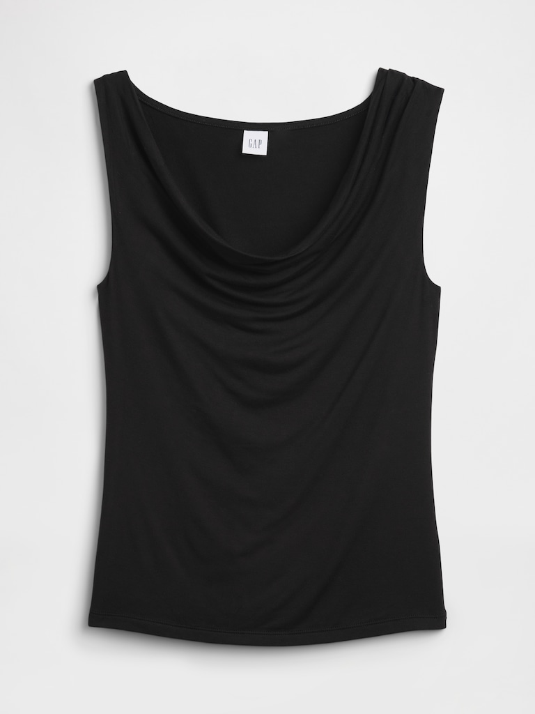 Sleeveless Cowl-Neck Top