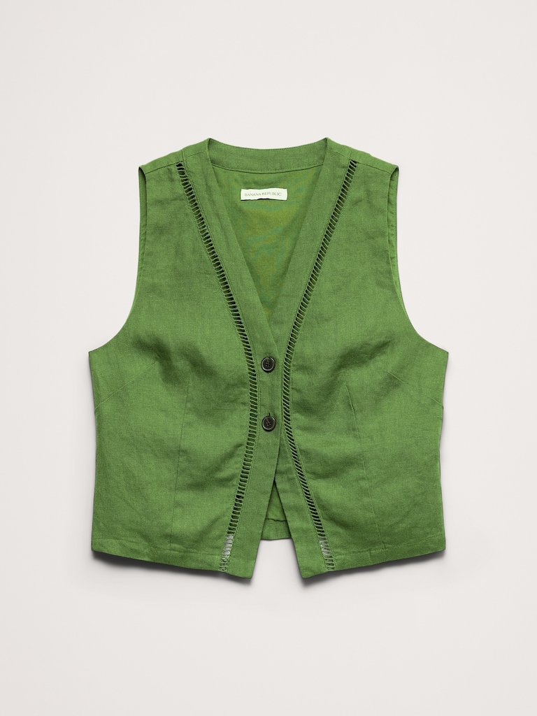 Linen Lace-Trim Vest