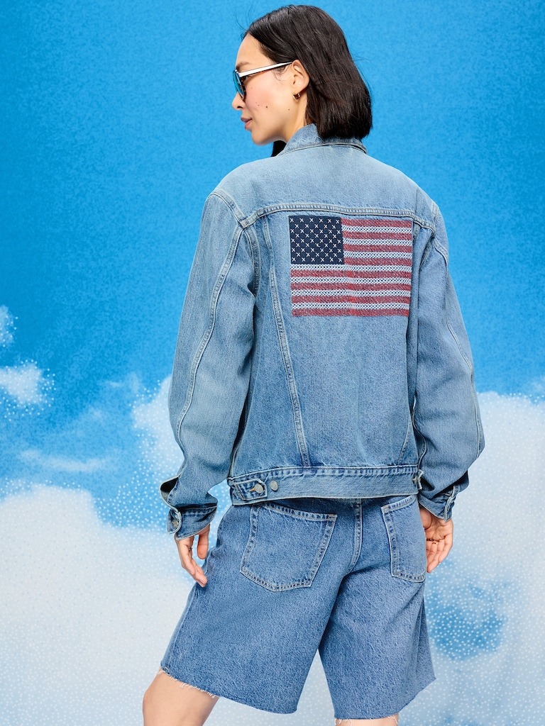 Old Navy x Disney Mickey Mouse Denim Trucker Jacket for Adults