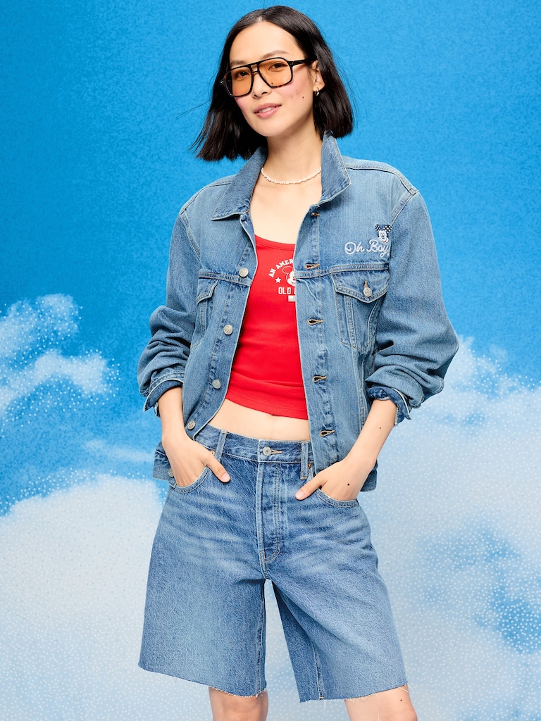 Old Navy x Disney Mickey Mouse Denim Trucker Jacket for Adults