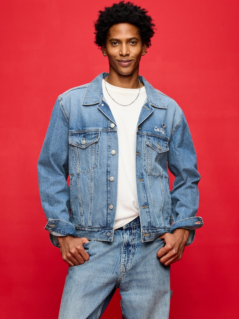 Old Navy x Disney Mickey Mouse Denim Trucker Jacket for Adults