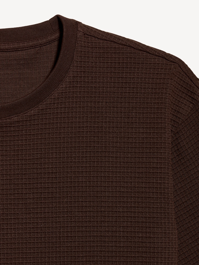 Relaxed Short-Sleeve Textured Waffle T-Shirt