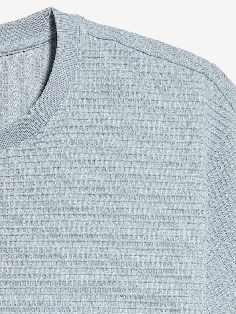 Relaxed Short-Sleeve Textured Waffle T-Shirt