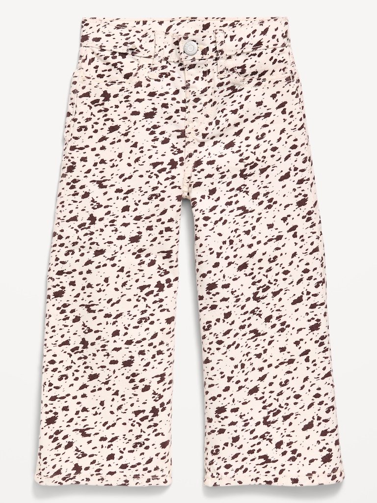 Printed Super Baggy Wide-Leg Jeans for Toddler Girls