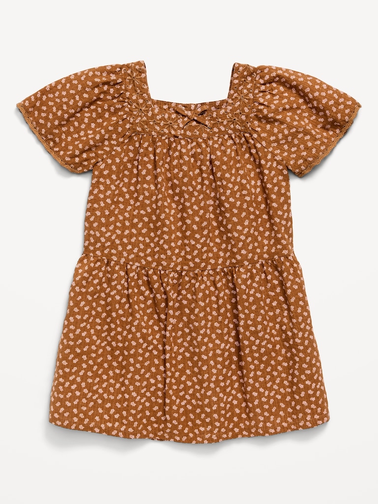 Printed Short-Sleeve Dress for Toddler Girls
