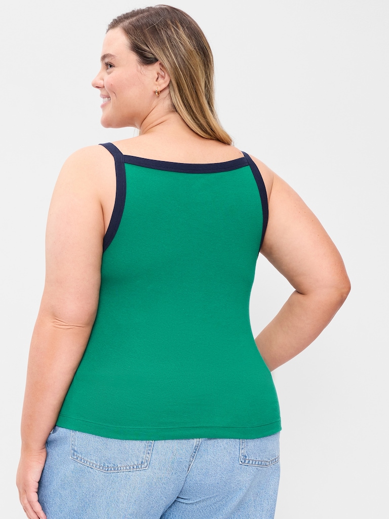 Snug Apron-Neck Tank Top