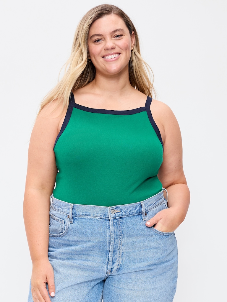 Snug Apron-Neck Tank Top