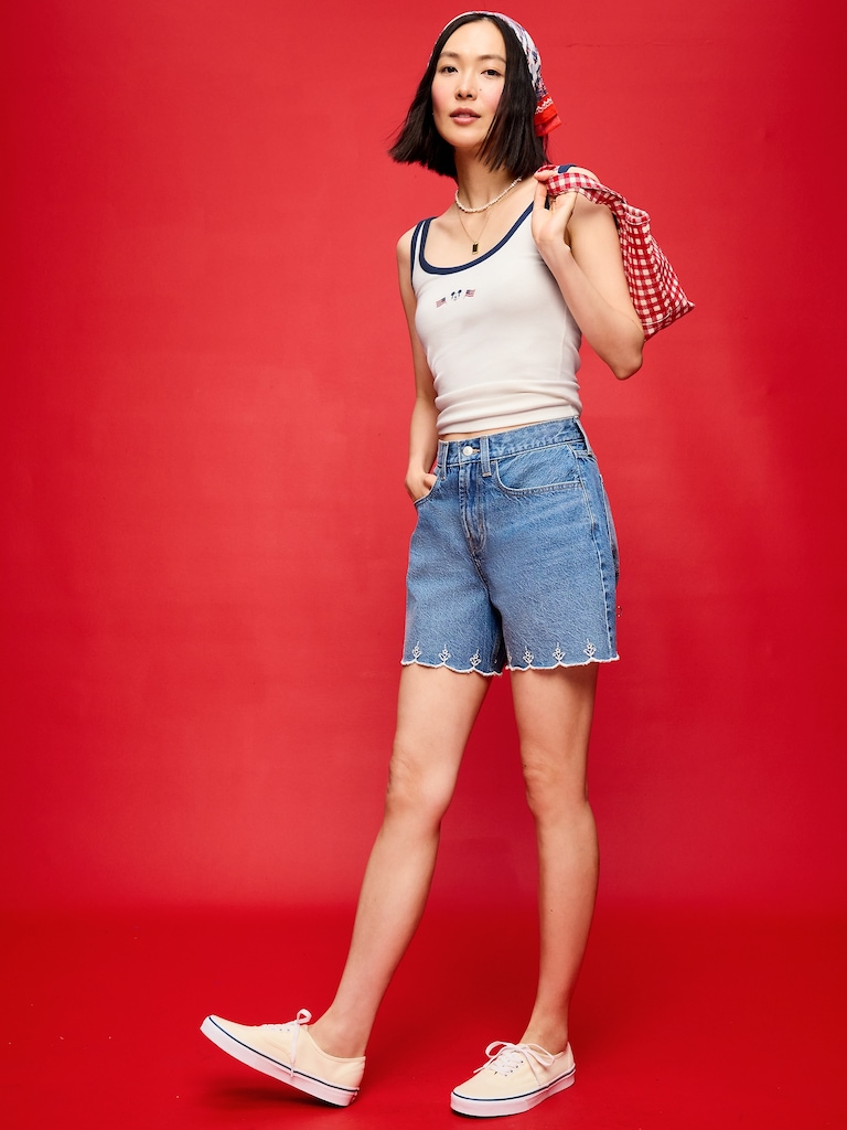 Old Navy x Disney Mickey Mouse Ribbed Scoop-Neck Tank Top for Women