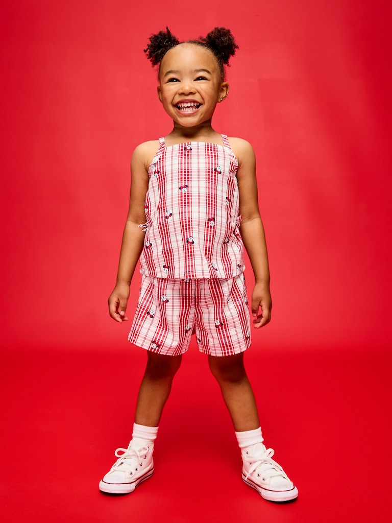 Old Navy x Disney Minnie Mouse Sleeveless Plaid Top & Shorts Set for Toddler Girls