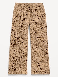 Pull-On Super Baggy Wide-Leg Twill Pants for Girls