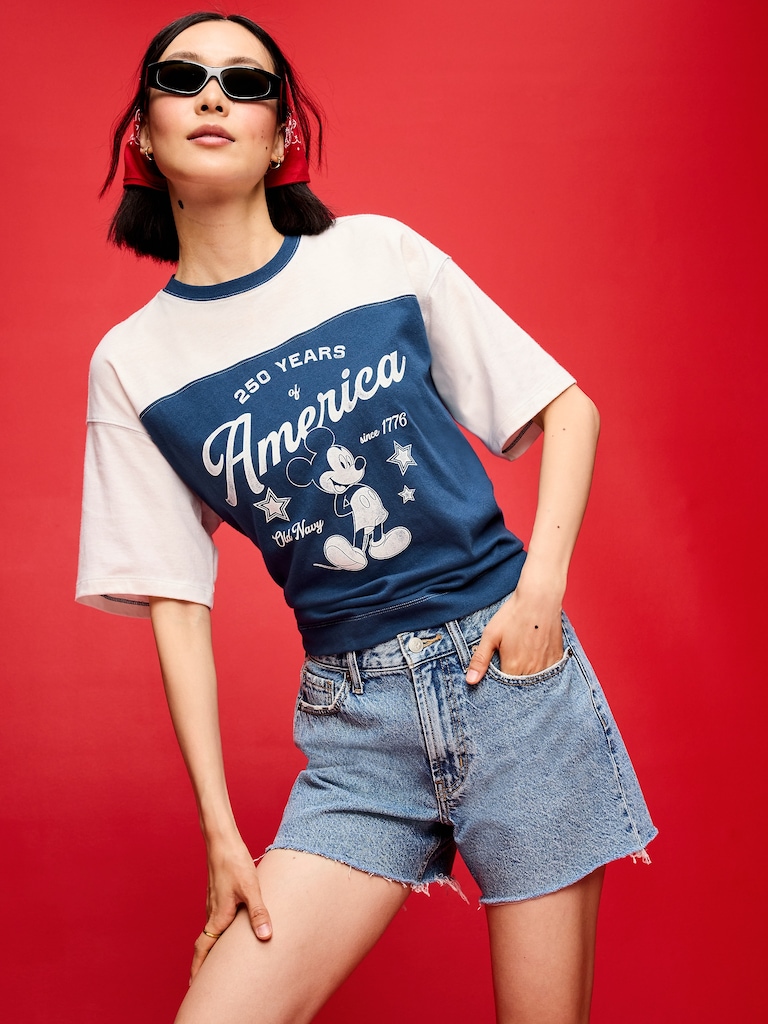 Old Navy x Disney Mickey Mouse Football-Style T-Shirt for Women