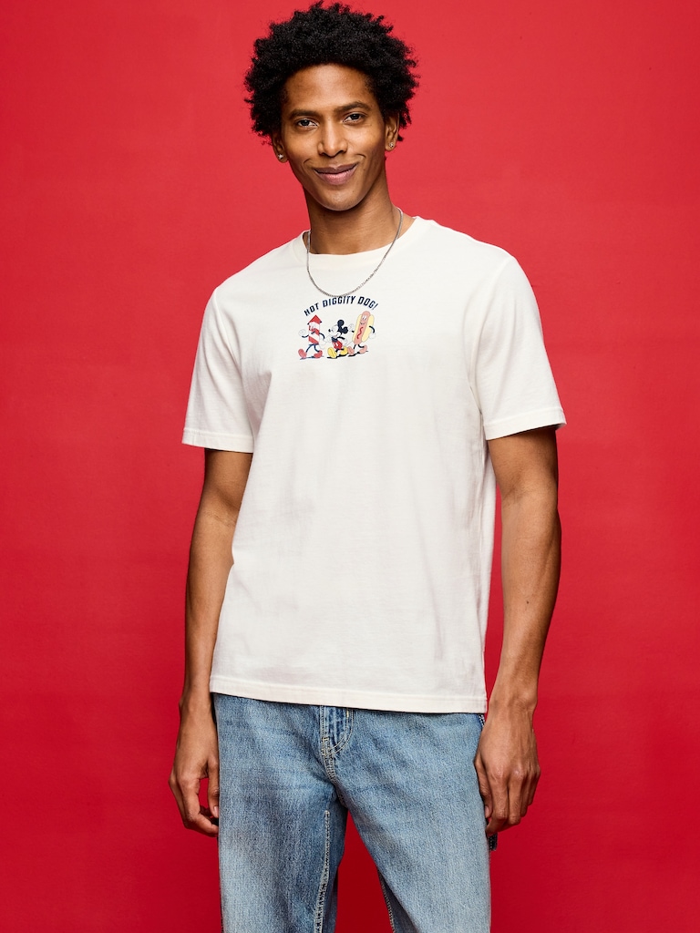 T-shirt à imprimé du logo et Mickey Mouse Old Navy x Disney pour adulte