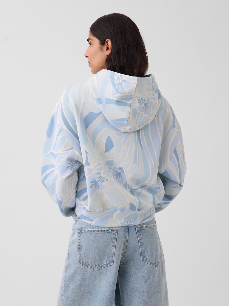 VintageSoft Crop Logo Hoodie