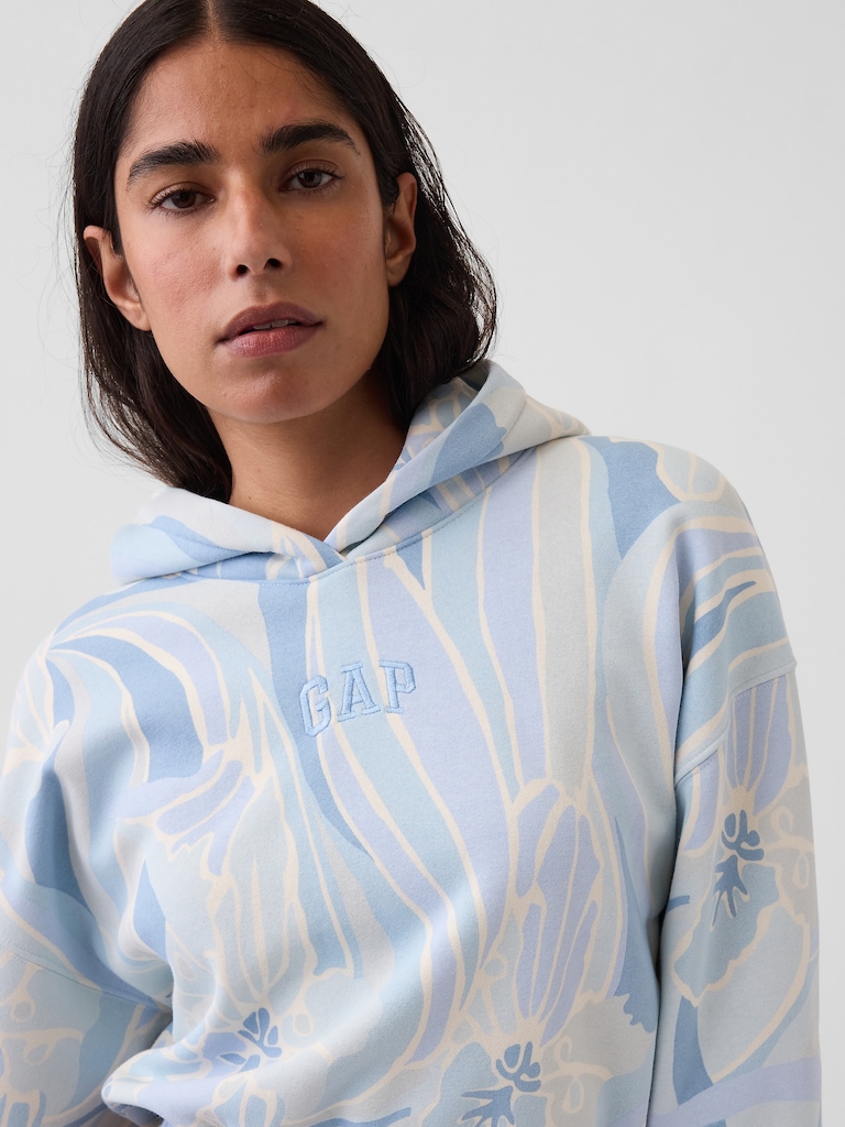 VintageSoft Crop Logo Hoodie