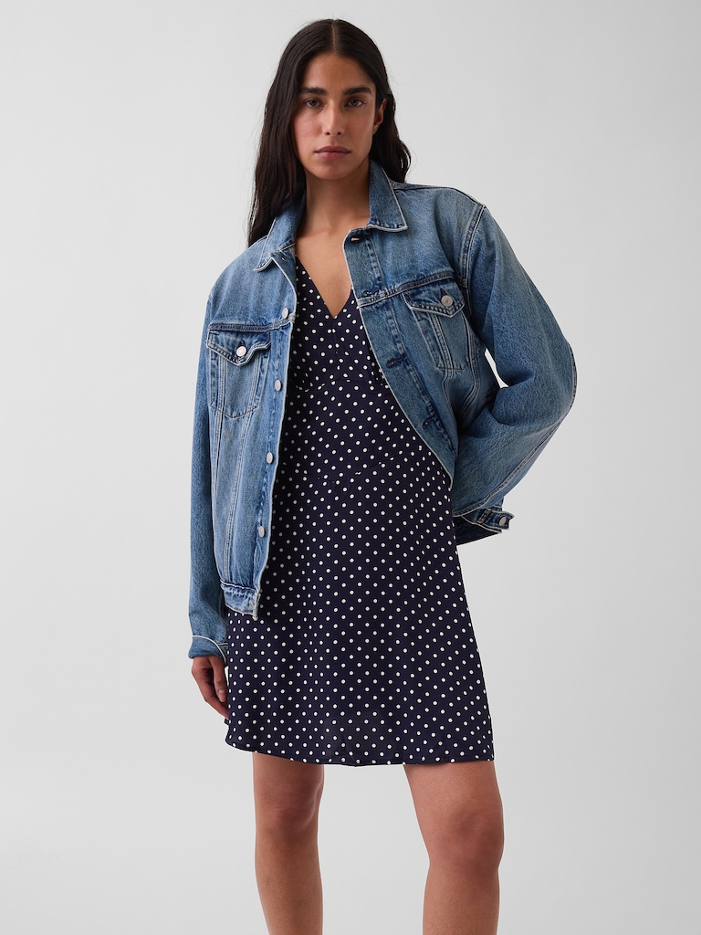 V-Neck Print Mini Dress